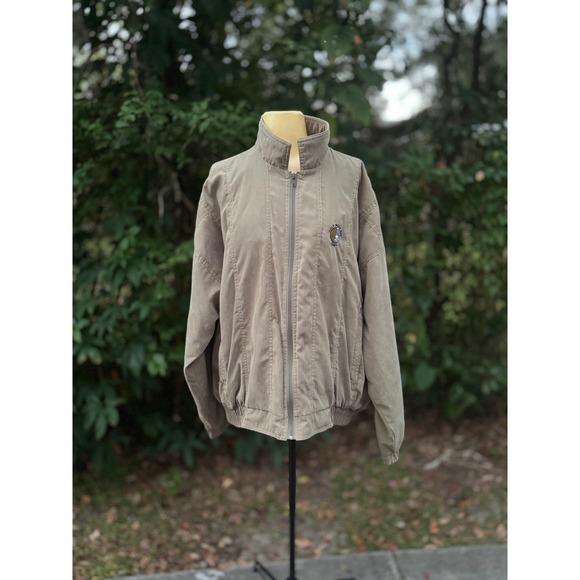 Boast Other - Y2K bomber jacket Boast Golf Windbreaker Jacket unisex XL light brown  Zip Up